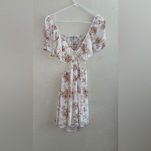 Floral summer dress with side cut outs- Size Small